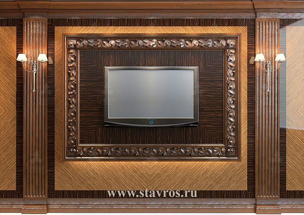 Идея декорирования резной рамы для TV RTV-003